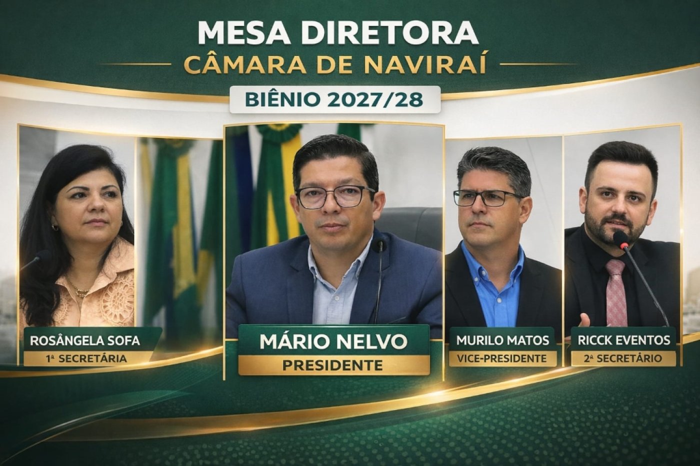 Mário Nelvo é eleito presidente da Câmara de Naviraí para o biênio 2027/2028